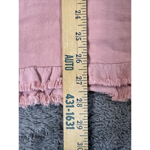 Umgee Women's M Linen Blend Pink Leopard High Low Frayed Hem Top Boho Lagen Look - Picture 5 of 9